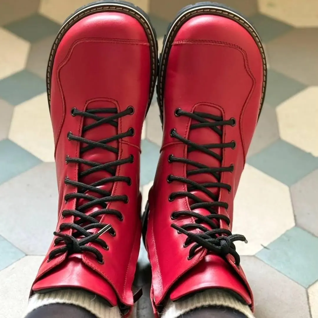 Anatomical Lace Up Boots Women Handmade Suede Or